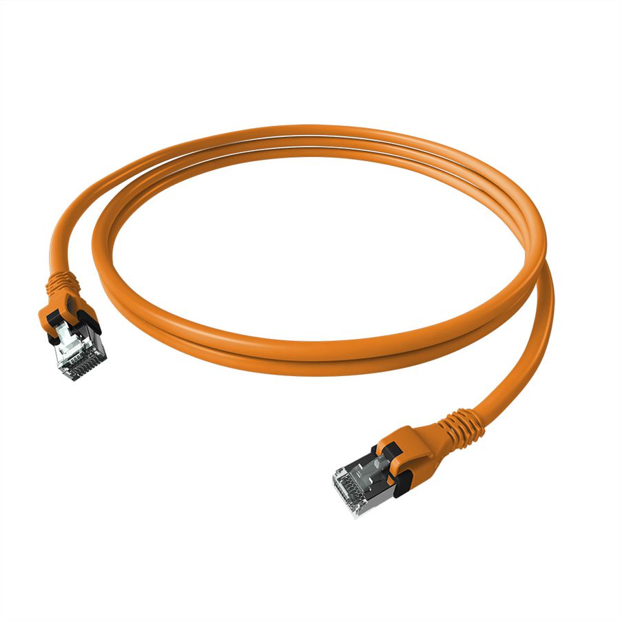 EasyLan DualBoot PushPull IP20 Patchkabel, Cat.6A (Class EA), S/FTP, orange, 3 m
