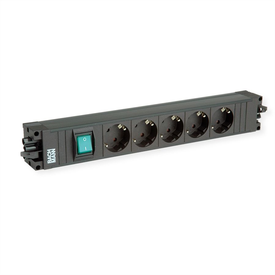 BACHMANN STEP BASE 5xCEE7/3 GST18, mit Schalter, schwarz