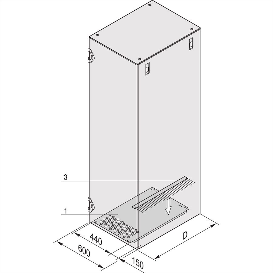 SCHROFF VARISTAR Bodenblech seitl. Kabeleinfhrg., f. Schränke 800x800mm