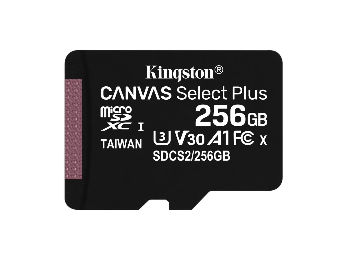 Kingston Technology 256GB micSDXC Canvas Select Plus 100R A1 C10 Einzelpack ohne Adapter