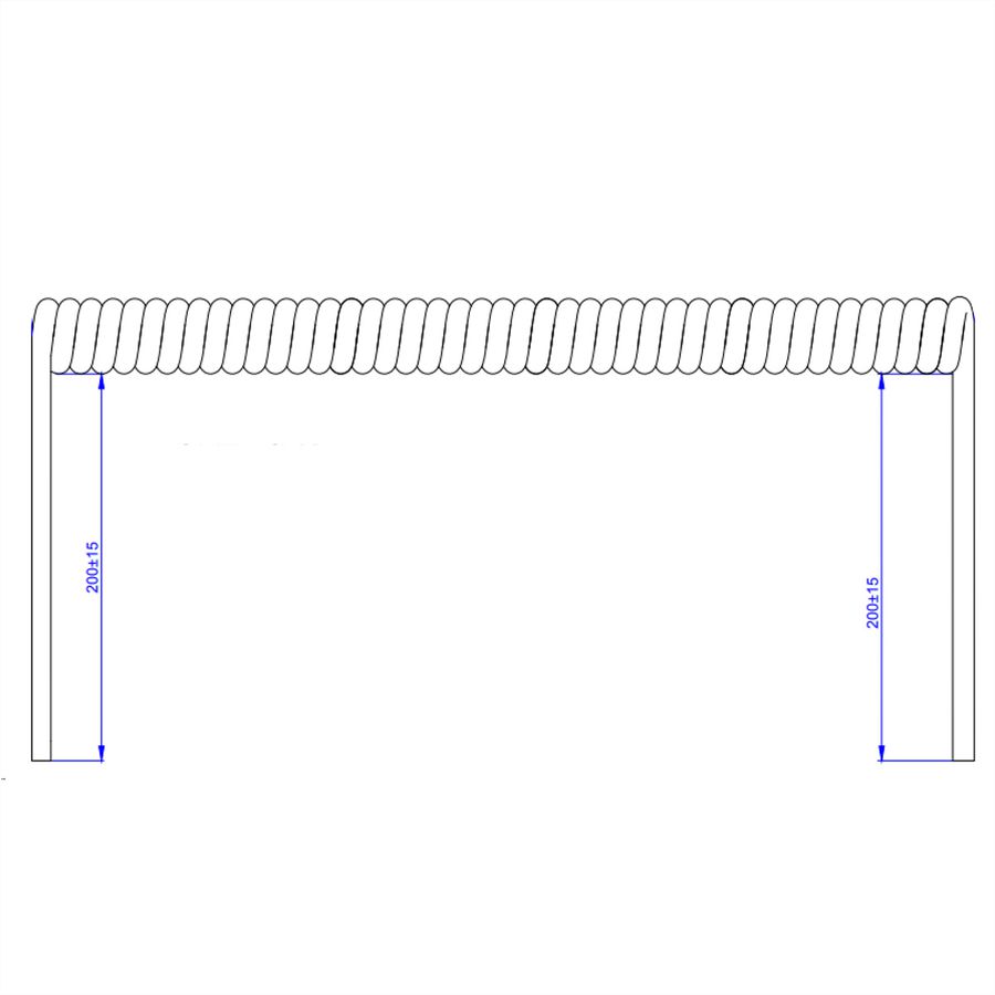 BACHMANN Wendelleitung 1,5m-6m sw 0,2m gerade, H05VV-F 3G1,5mm². beidseit.geschnitten