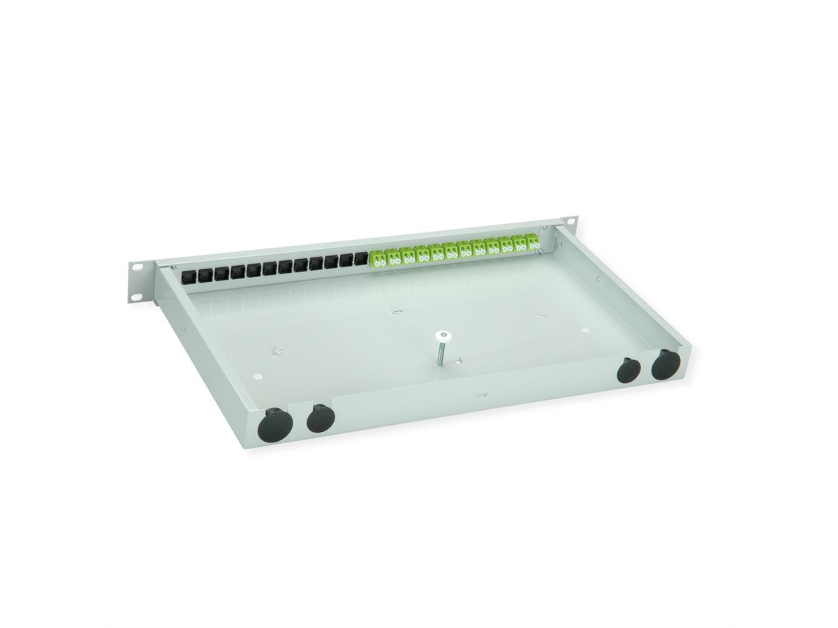 TELEGÄRTNER BASIS eco LWL-Panel mit Kupplungen, 12x LC Duplex, lindgrün, OM5