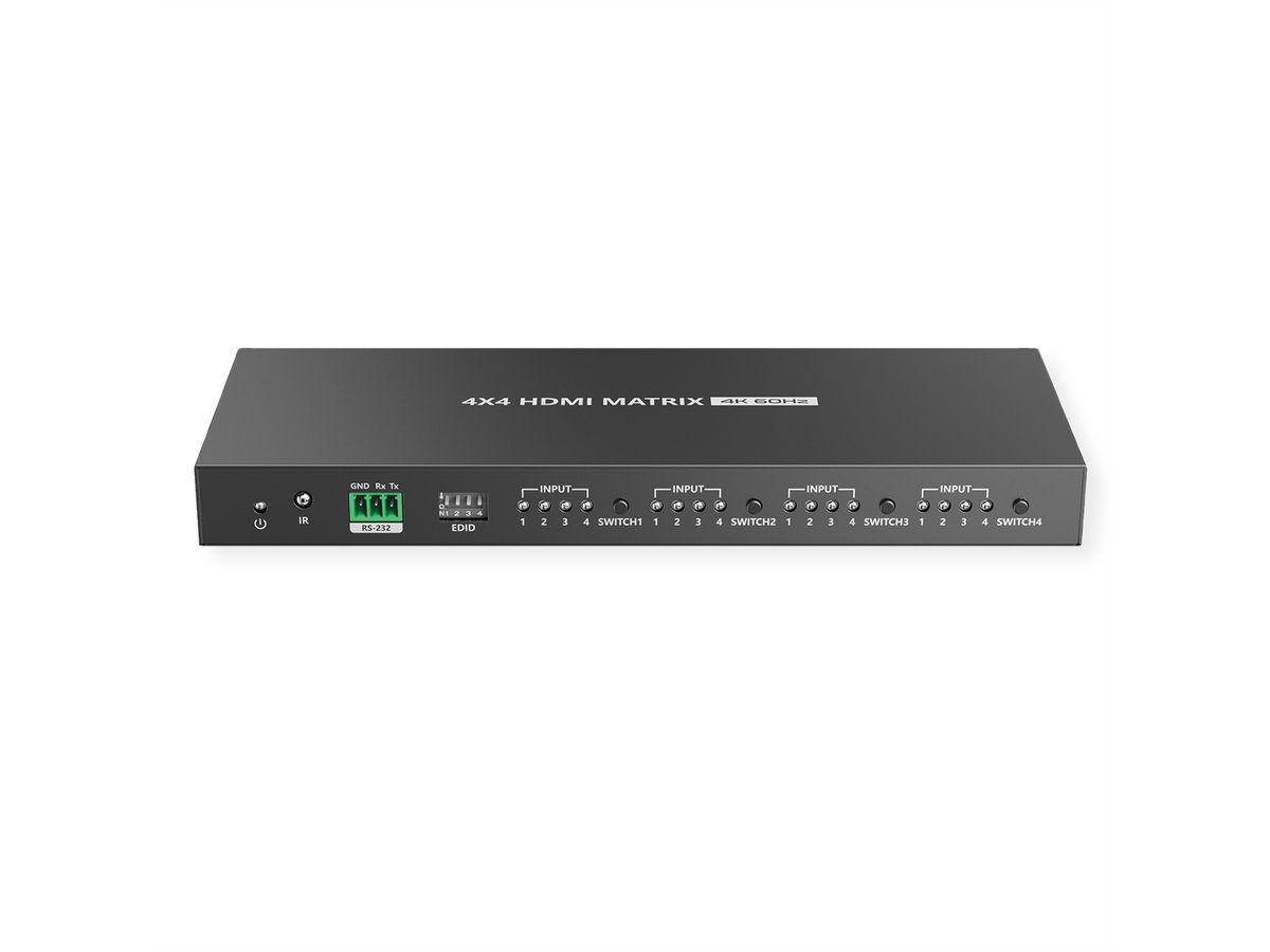 VALUE 4K HDMI Matrix Switch, 4 x 4, mit Fernbedienung