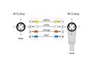 METZ CONNECT Verbindungsleitung M12 ST-M12 ST, 4-pol D-kodiert, gewinkelt-gerade, 1 m