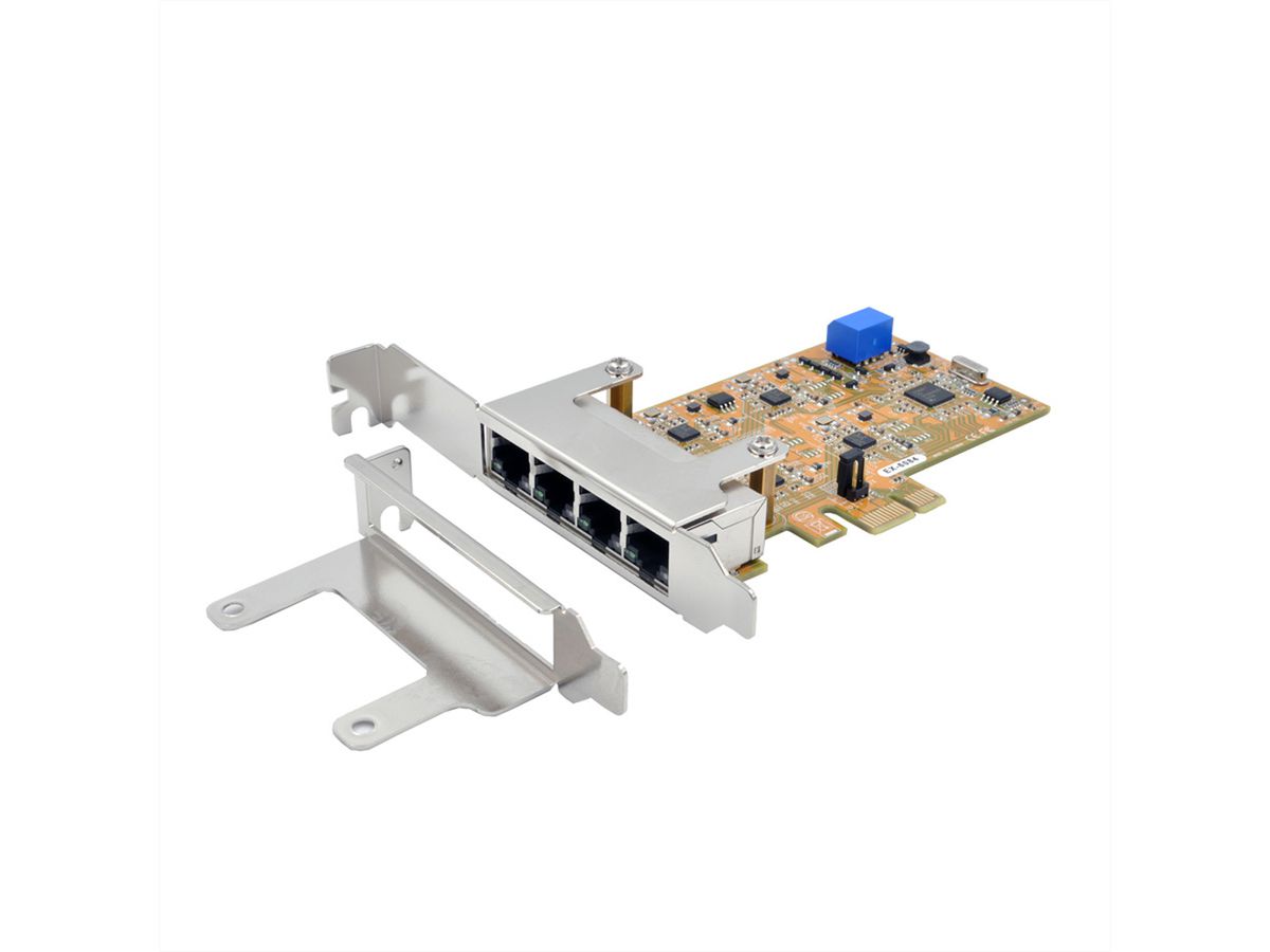 EXSYS EX-6084 PCIe 4 Port Quad Ethernet 1Gigabit Karte