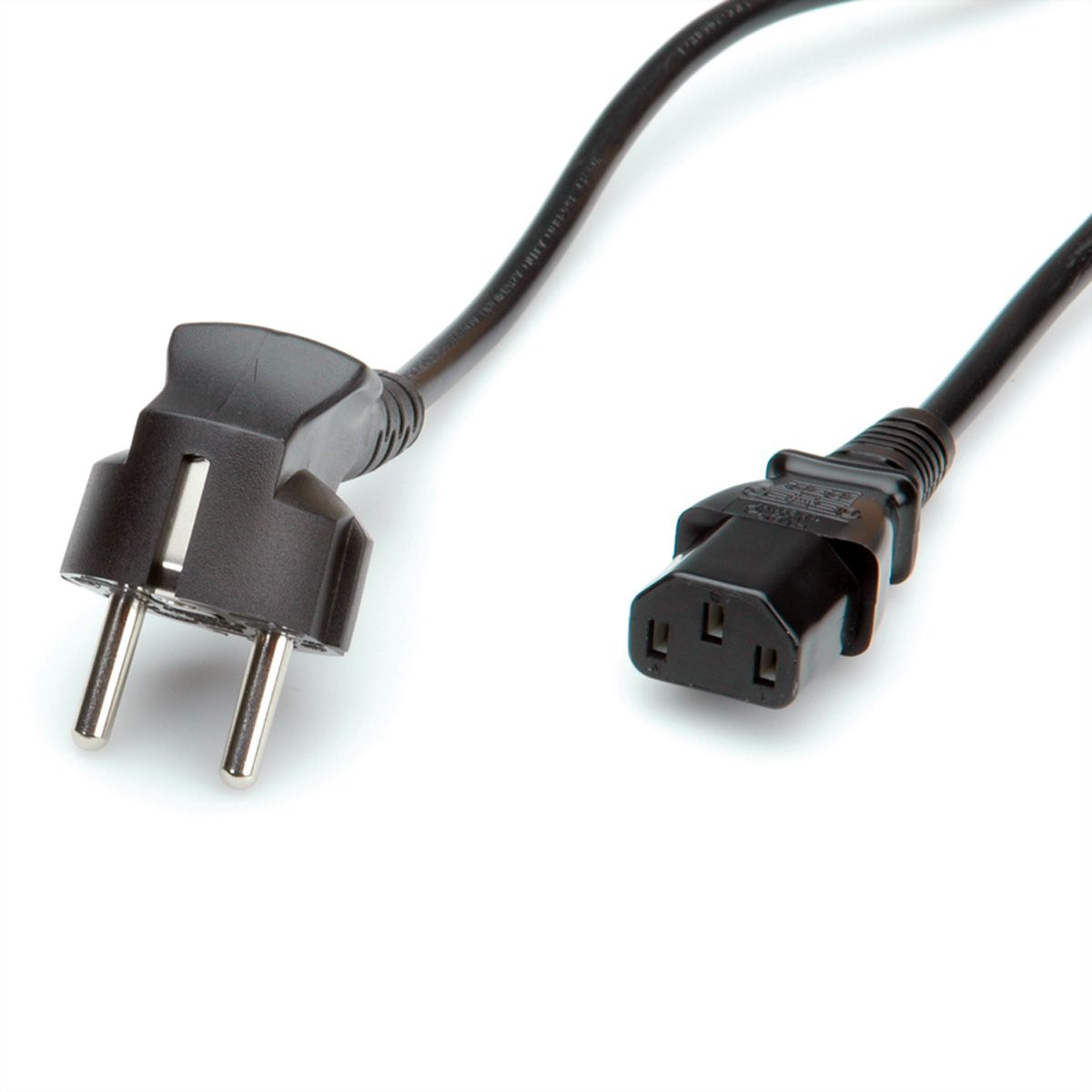 ROLINE Netzkabel, gerade IEC-Buchse, schwarz, 1,8 m