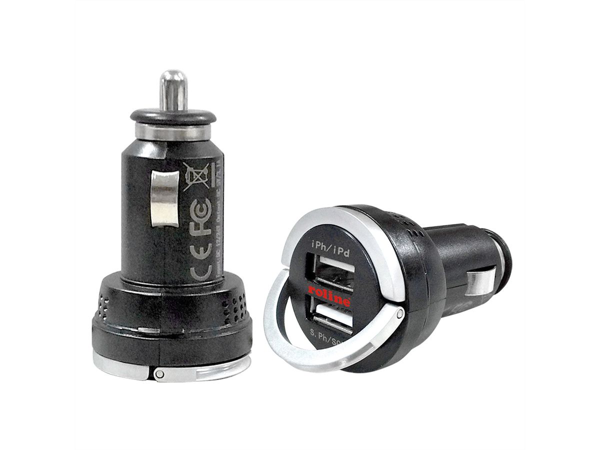 ROLINE USB Charger mit KFZ-Stecker, 2 Port, 15W
