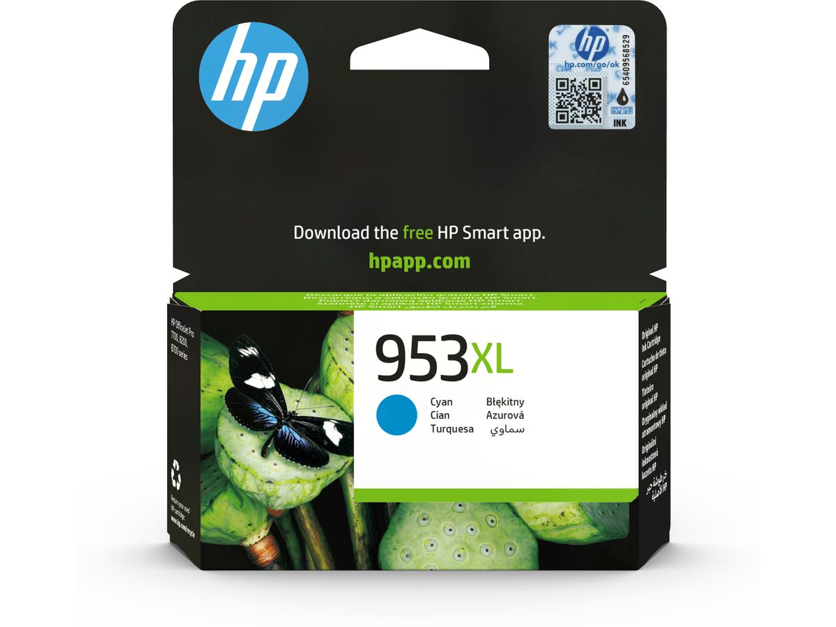 HP 953XL Cyan Original Tintenpatrone mit hoher Reichweite