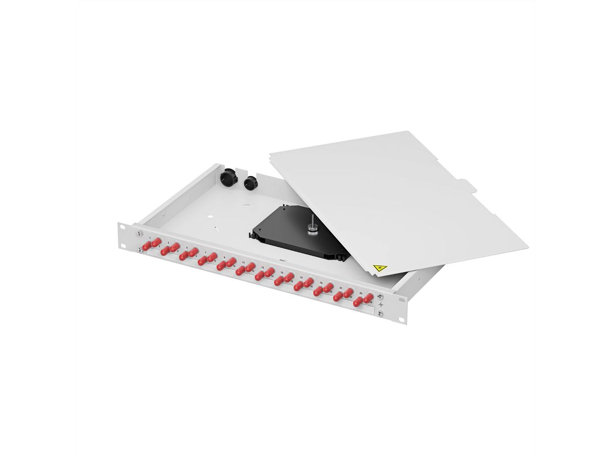 TELEGÄRTNER BASIS eco LWL-Panel mit Kupplungen, 12x LC Duplex, türkis, OM3