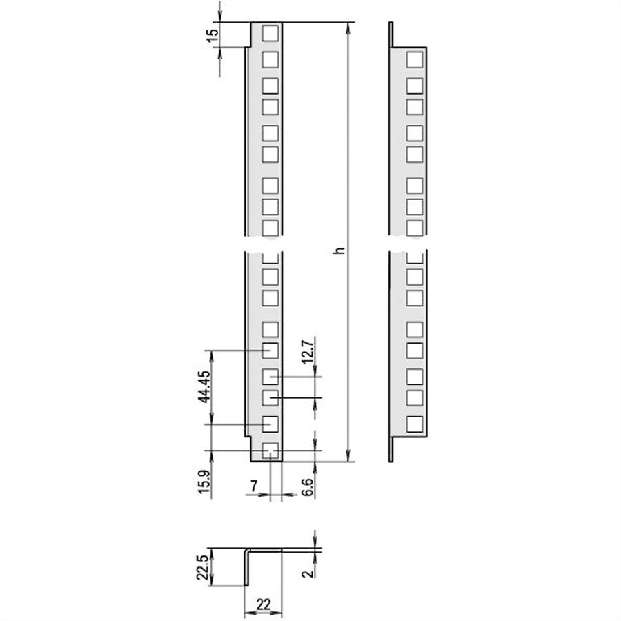 SCHROFF 19"-Profile - WINKELPROFIL SET 20HE 7021
