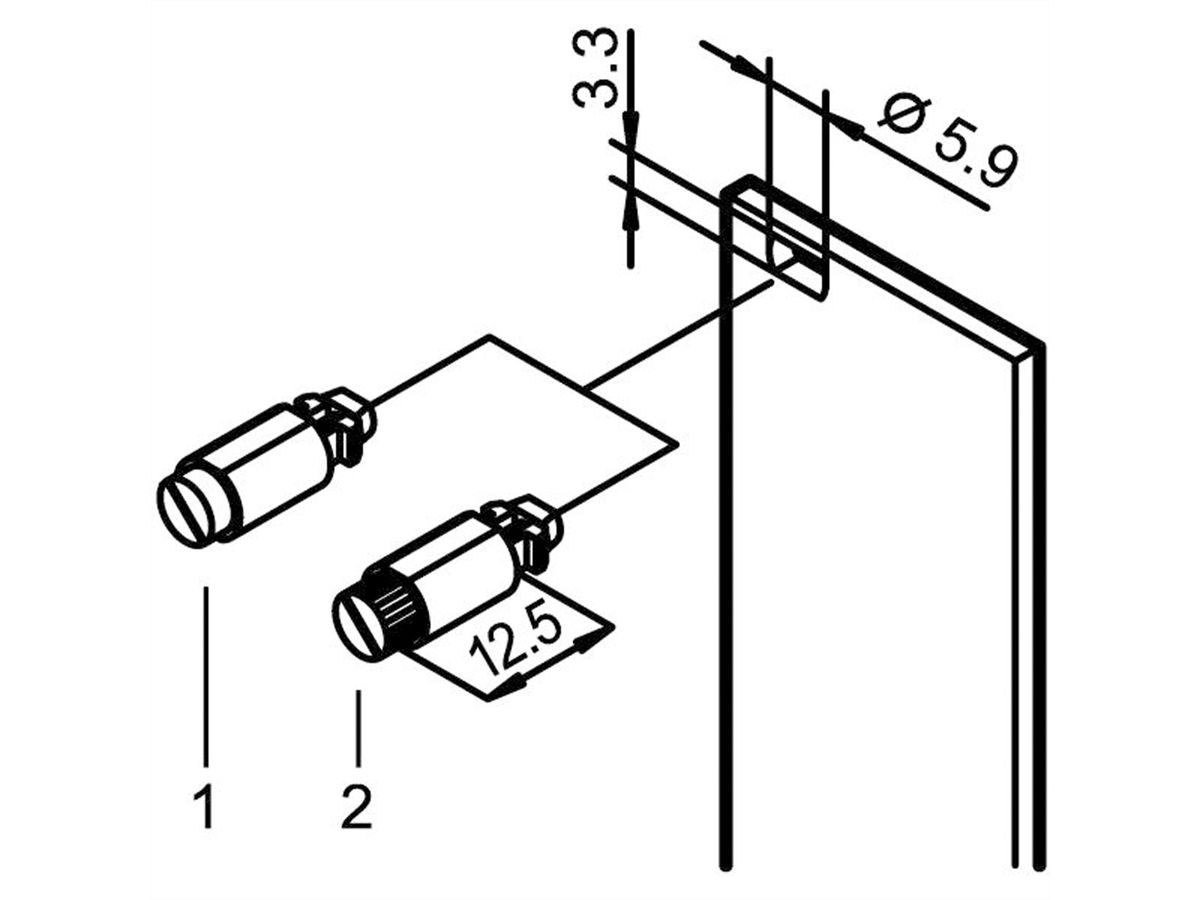 SCHROFF Schnellverschluss mit Rändel - SCHN.VERSCHL M.RAEN.SW 100ST