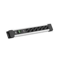 BACHMANN CONNECTUS 6xCEE7/3, 1xSPD-Plus 1xSchalter 2,0m CEE7/7 Grau