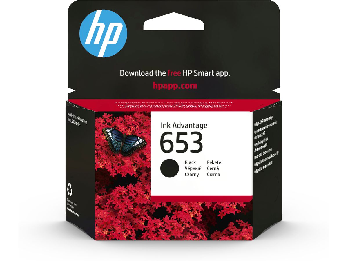 HP 653 Schwarz Original Advantage-Druckerpatrone