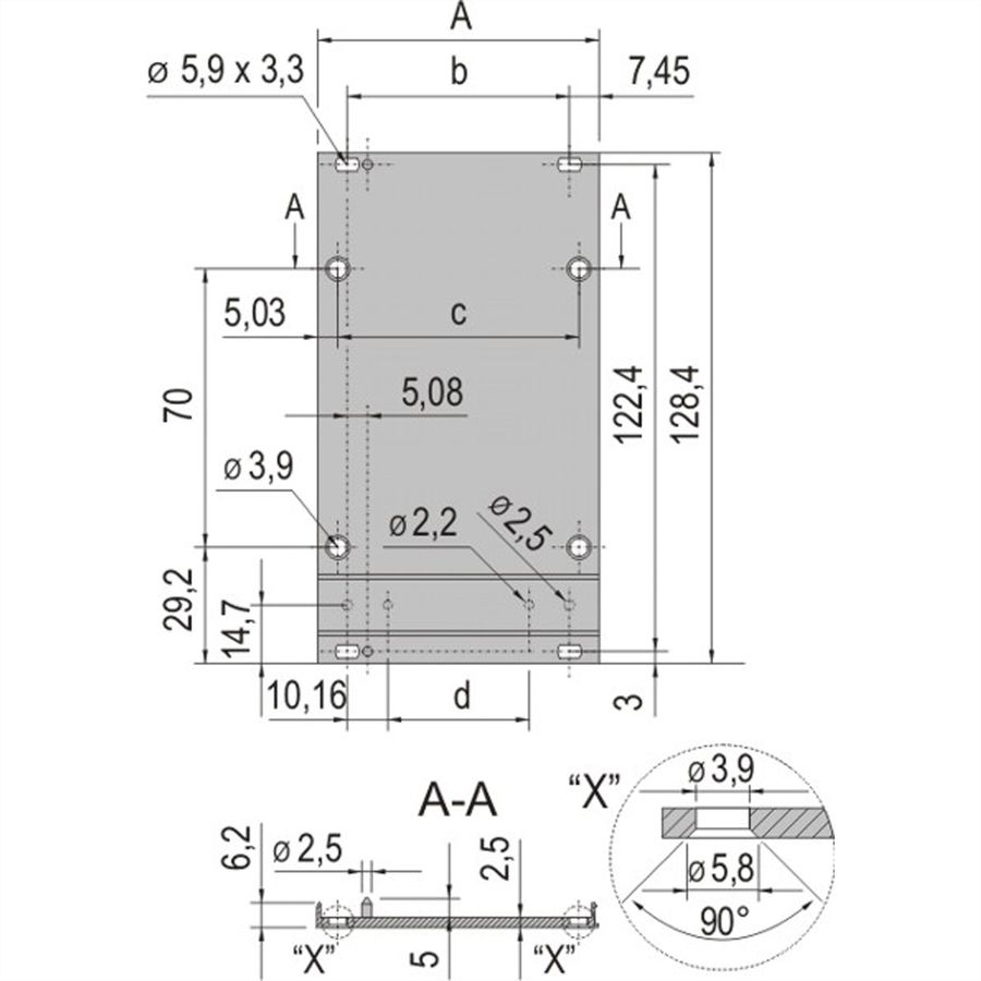 SCHROFF Frontplatte für Kassetten, Schirmbar mit EMV-Textildichtung - KAS FPL EMV TEXTIL 3HE 14TE