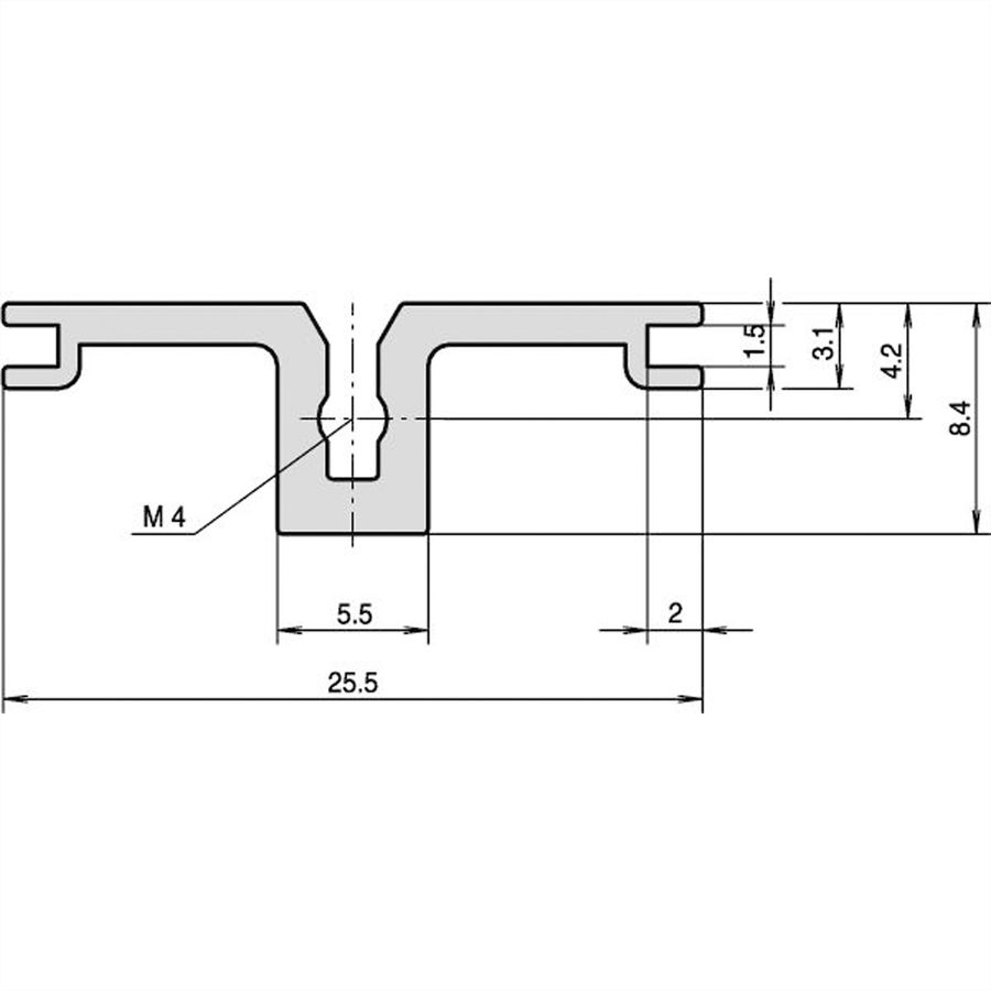 SCHROFF Modulschienen hinten, Typ AB, für Rear I/O Kartenführungen - MODULSCHIENE AB 84TE