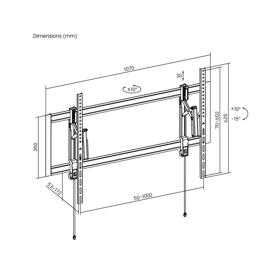 VALUE TV-Wandhalterung, hochbelastbar, ausziehbar, neigbar, 55-105 Zoll, bis 80 kg