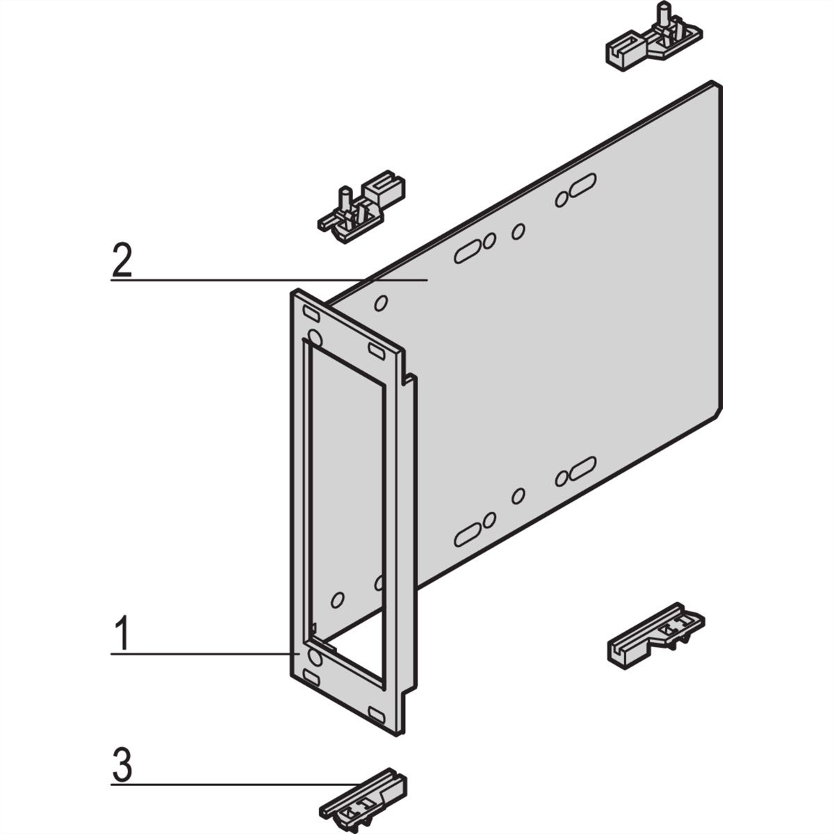 SCHROFF Laufwerkkassette mit U-Frontprofil geschirmt 1 x 3 1/2", 3 HE vertikal - LAUFWERKSKAS.3HE 8TE 3,5"