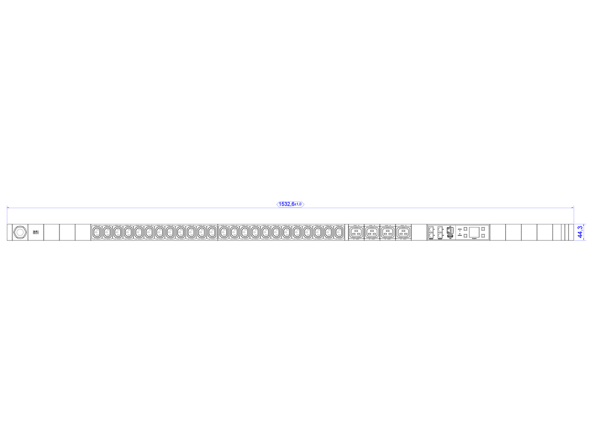 BACHMANN BN3000 24xC13 0° 4xC19 90° Strom 3,0 m CEE16A Stecker