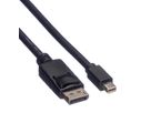 ROLINE GREEN DisplayPort Kabel, DP ST - Mini DP ST, TPE, schwarz, 3 m