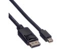 ROLINE DisplayPort Kabel, DP ST - Mini DP ST, schwarz, 5 m