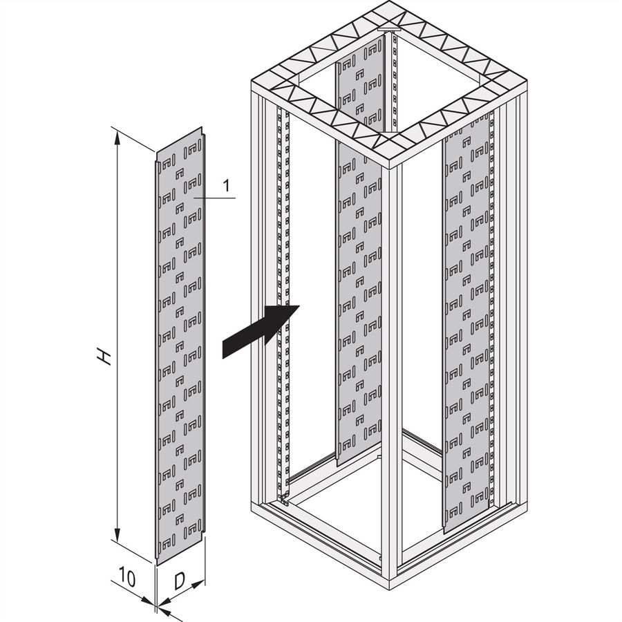 SCHROFF Kabeltrasse - KABELTRASSE 2000H 250T (2X)