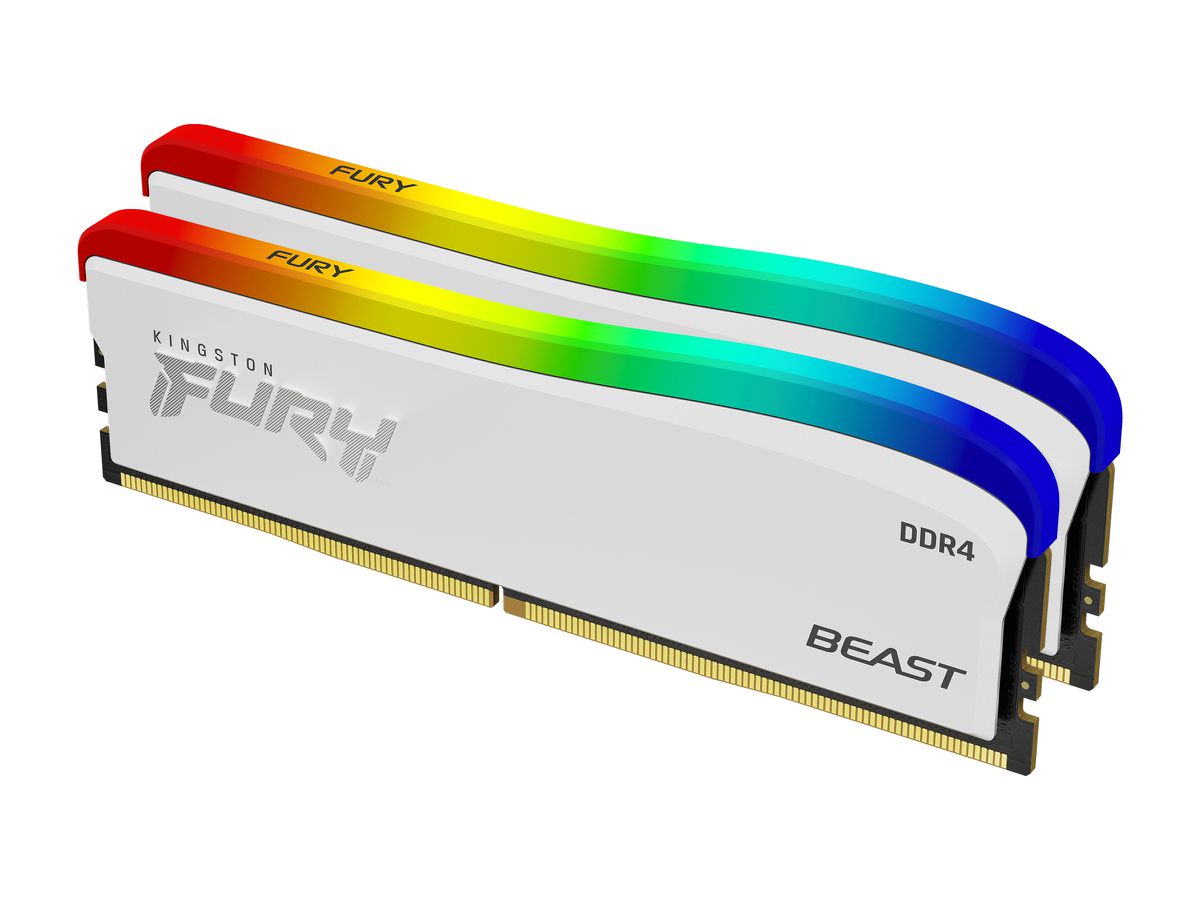 Kingston Technology FURY 32GB 3200MT/s DDR4 CL16 DIMM (Kit of 2) Beast weiß RGB SE