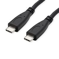 ROLINE USB 3.2 Gen 2 Kabel, USB C-C, ST/ST, 4K UHD-1, 10Gbit/s, Emark, 100W, schwarz, 0,5 m