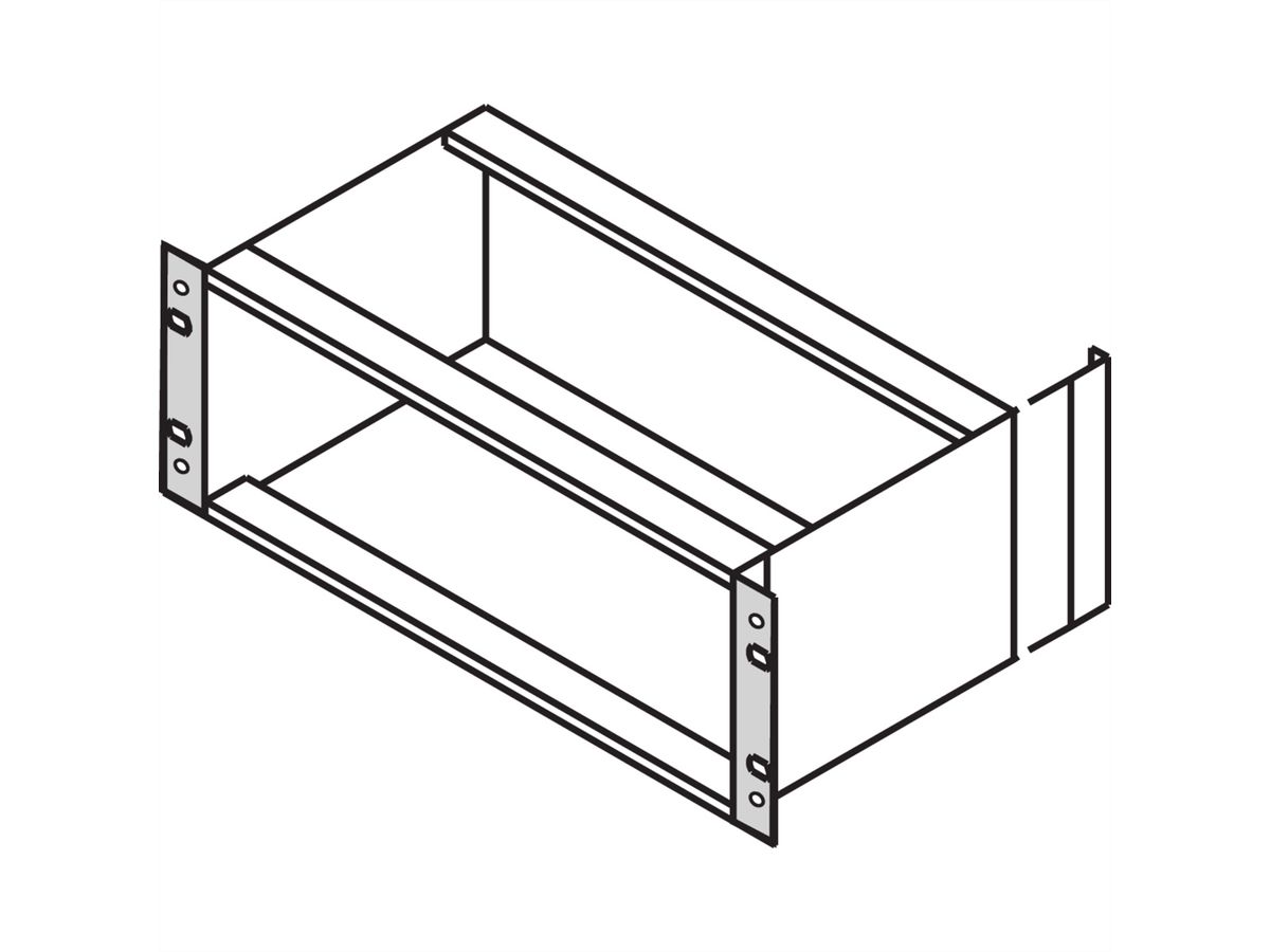 SCHROFF 19"-Winkel Typ F mit / ohne Grifflöcher für Textildichtung - 19"WINKEL 6HE M.GR. 2STK