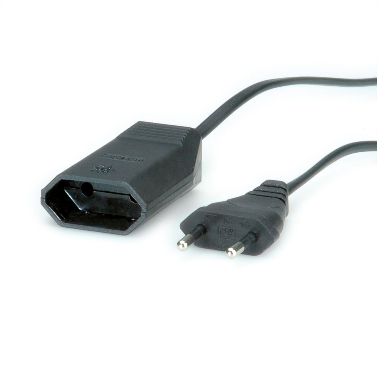 BACHMANN Euro-Verlängerung 230V/2,5A, schwarz, 5 m