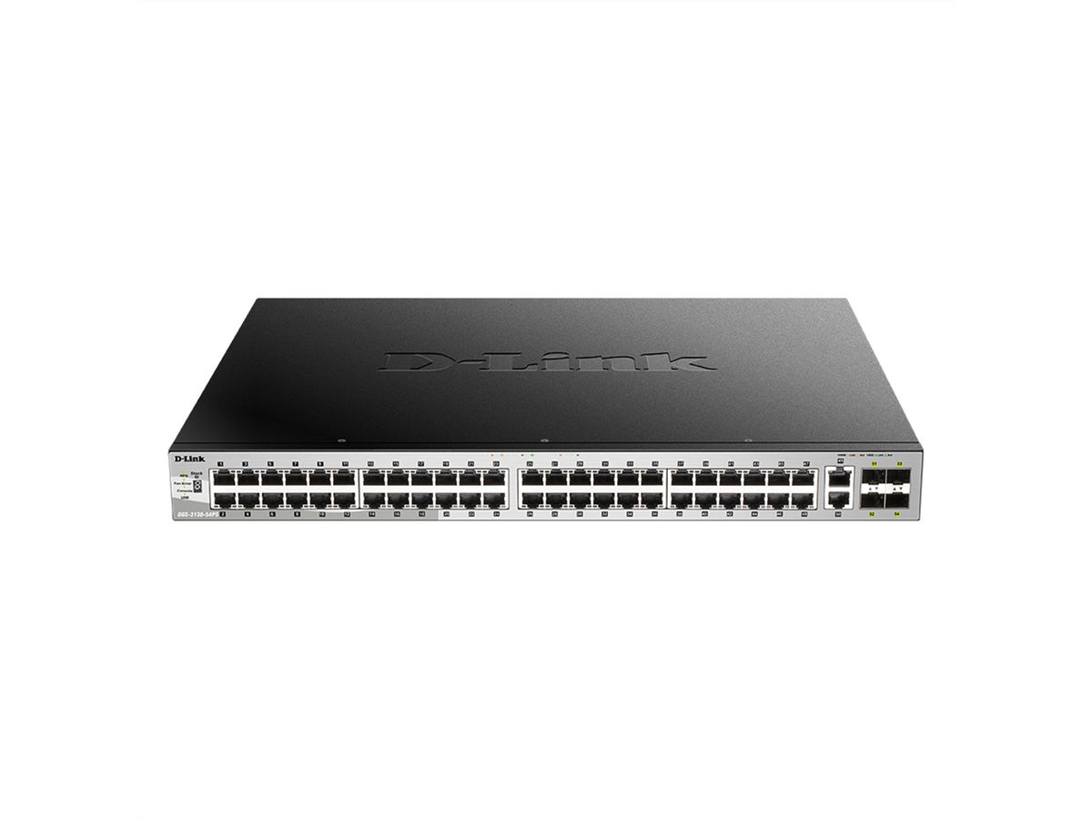 D-Link DGS-3130-54PS/E 54Port PoE Switch, Layer 3 PoE Gigabit Stack (SI