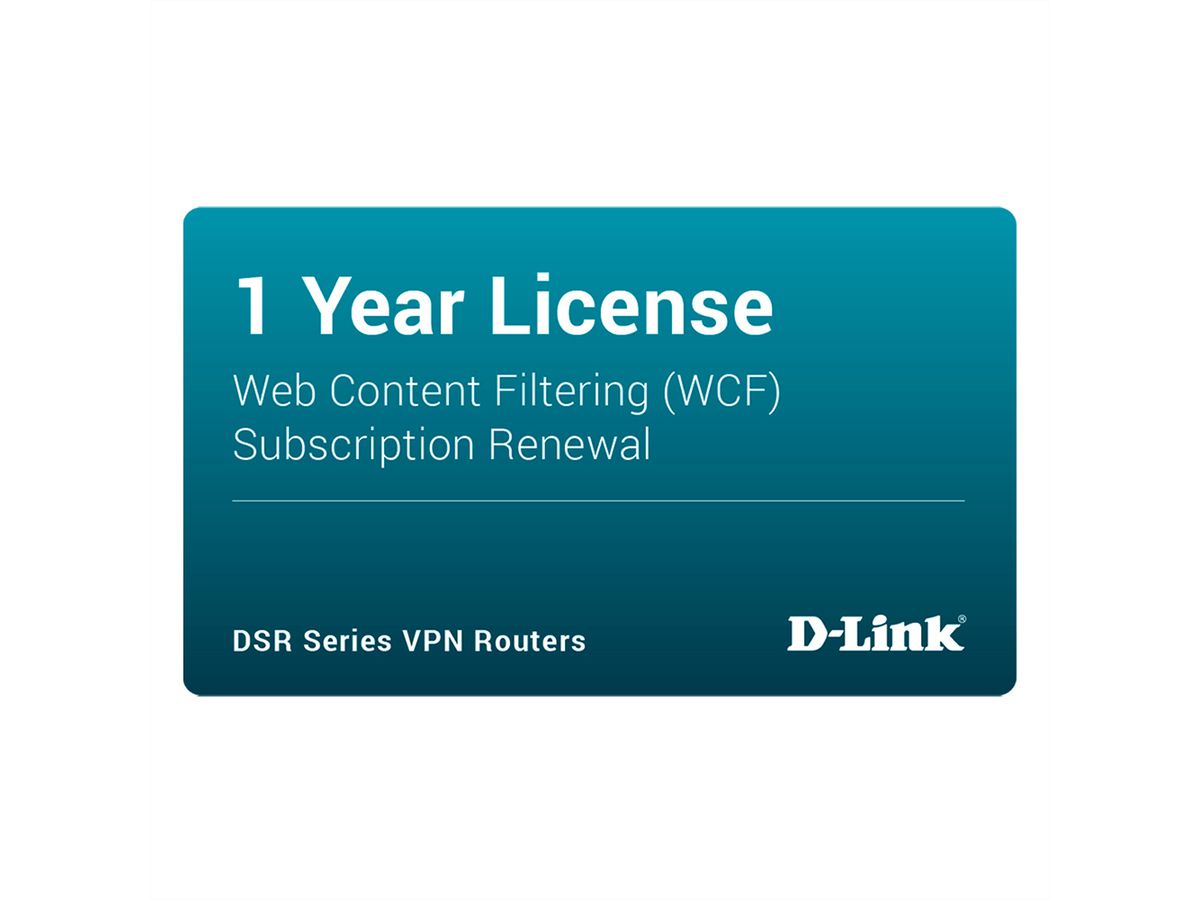 D-LINK DSR-250-WCF-12-LIC Lizenz, Dynamic Web Content Filtering 12 Mon