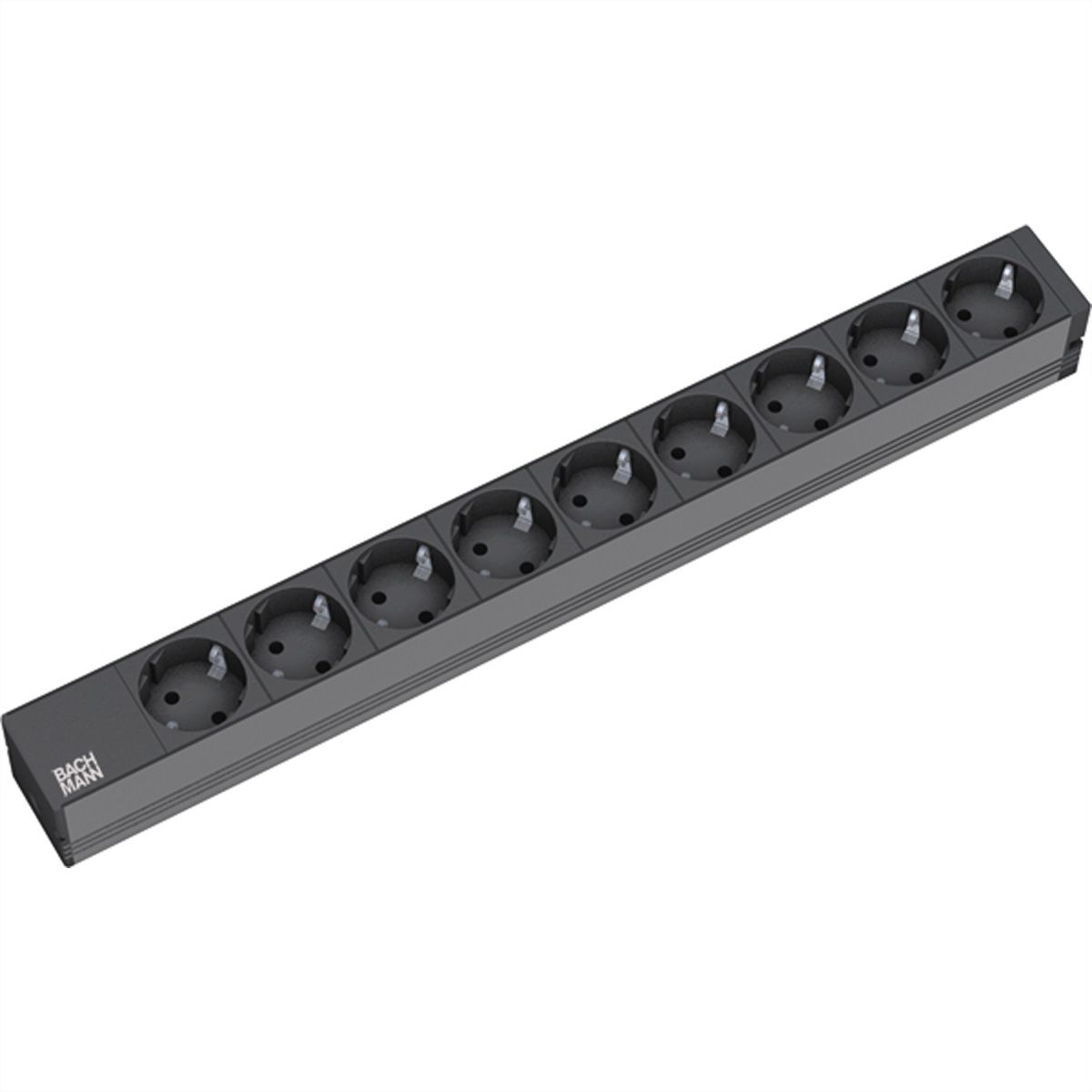 BACHMANN 19" Steckdosenleiste 9fach, ohne Schalter, schwarz, GST18