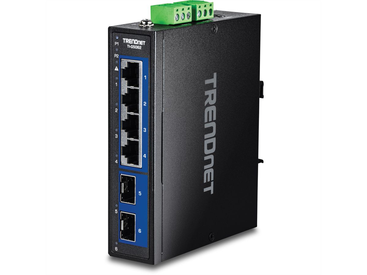 TRENDnet TI-G5062 Industrial DIN-Rail Switch 6-Port 2.5G mit 10G SFP+ Ports
