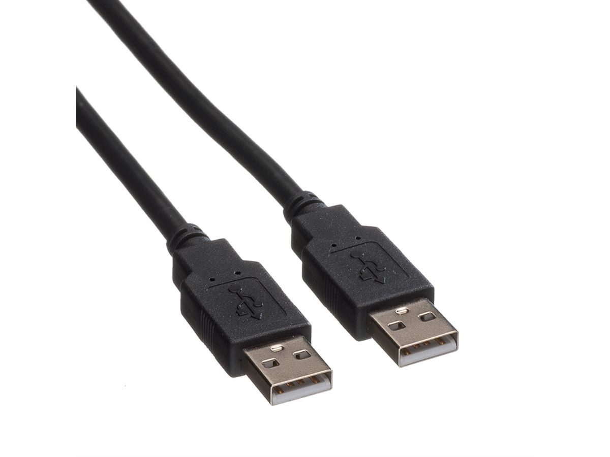 ROLINE USB 2.0 Kabel, Typ A-A, Typ A-A, schwarz, 1,8 m