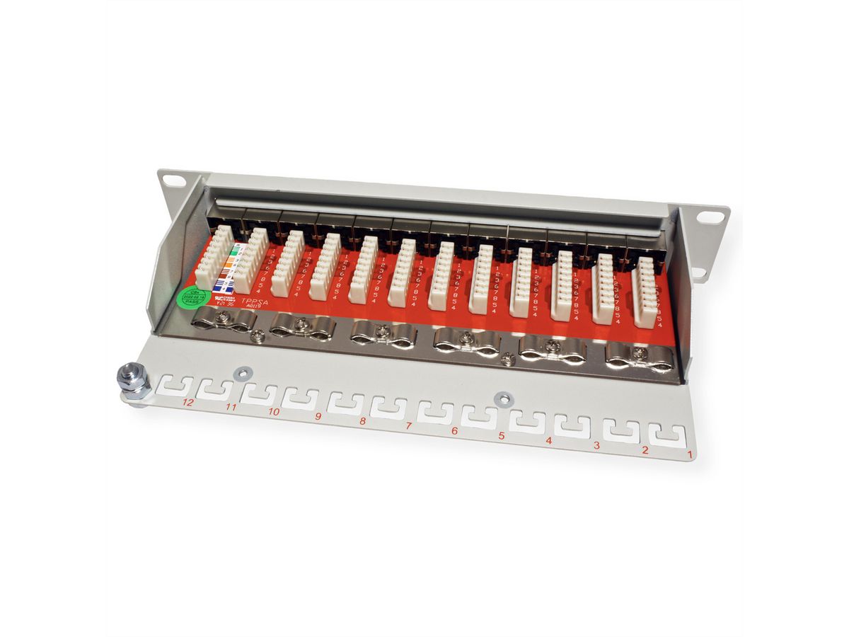 ROLINE 10"-Patchpanel 12 Ports, Kat.6A (Class EA), geschirmt