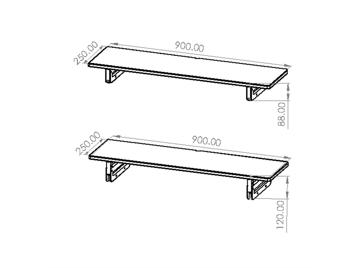 VALUE Monitor-/Laptop-Ständer, höhenverstellbar, extra-breit, schwarz