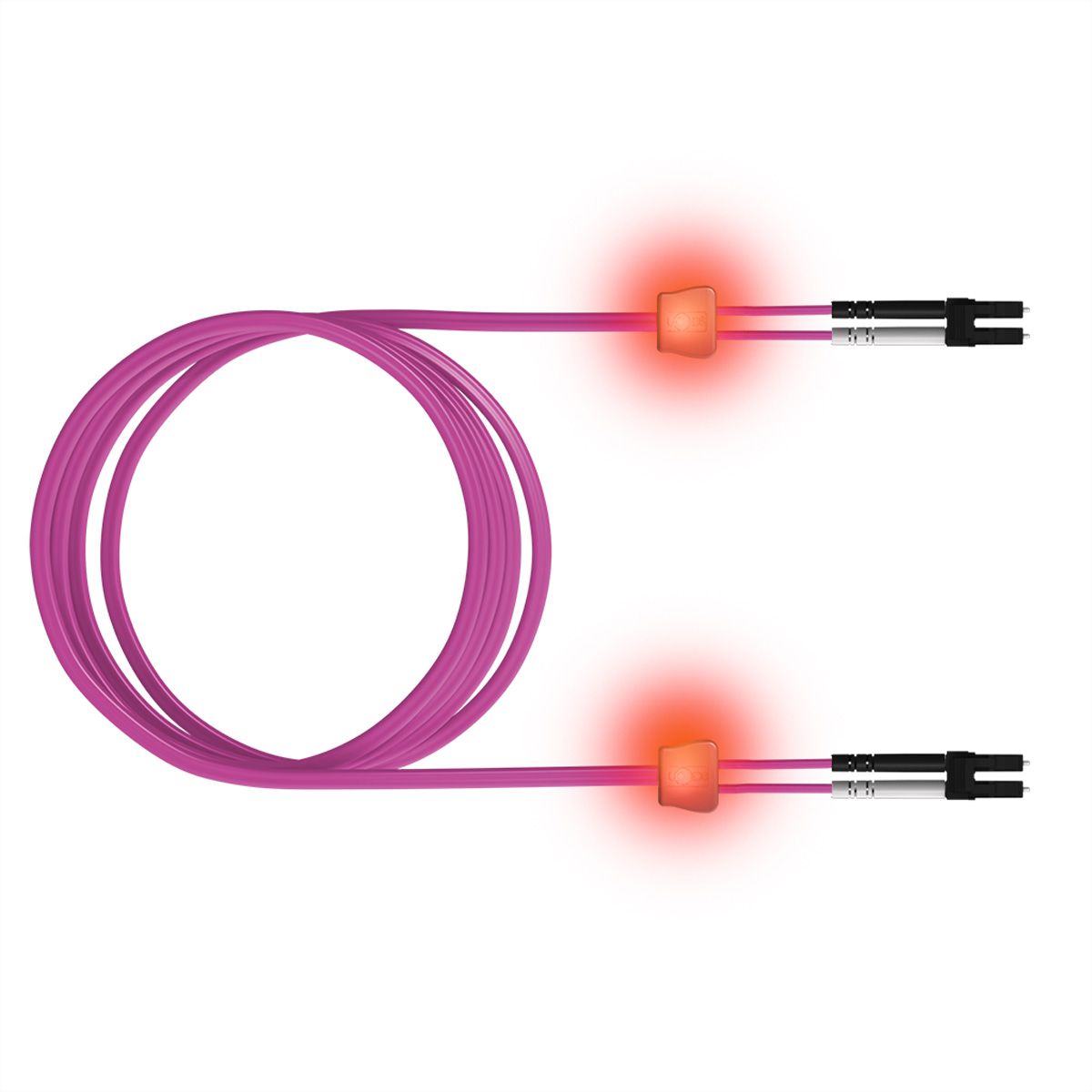 EasyLan LWL-LED-Patchkabel duplex 50/125µm OM4, LC/LC, violett, 3 m