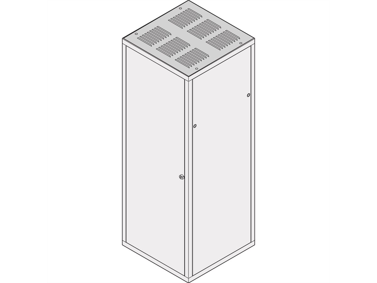 SCHROFF Dach, gekiemt, RAL 7021 - DACH M.KIEMEM 600B 600T 7021