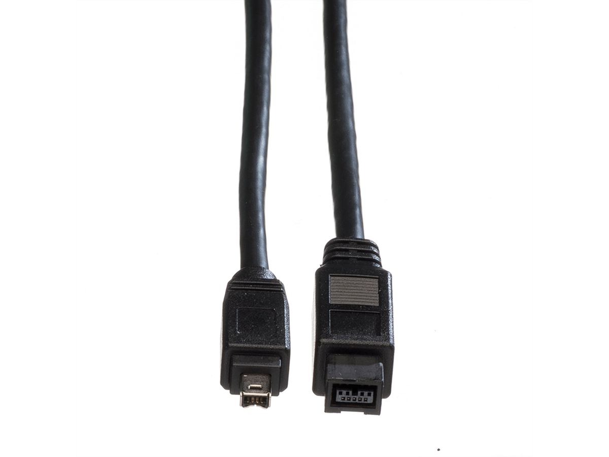 ROLINE IEEE 1394b / IEEE 1394 Kabel, 9/4polig, schwarz, 1,8 m