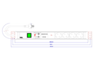 BACHMANN 19" PDU 1,5HE 4xCEE7/3, Schalter