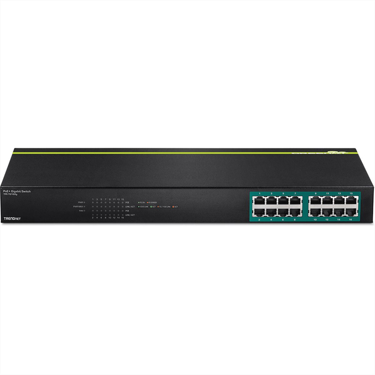 TRENDnet TPE-TG160g 16-Port PoE+ Switch GREENnet Gigabit 246W