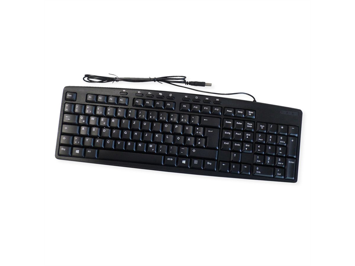 ROLINE Multimedia Tastatur, USB, schwarz