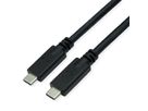 ROLINE USB 3.2 Gen 2 kompatibles Kabel, C-C, ST/ST, 10Gbit/s, Emark, 100W, schwarz, 3 m
