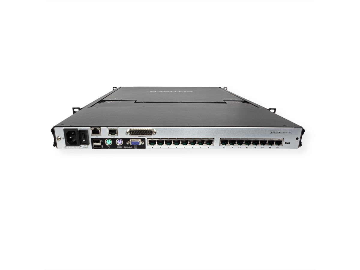 ATEN KL1516AiM KVM Over-IP Switch, 43cm TFT, VGA, PS/2-USB über Kat 5, 16 Ports, Deutsch