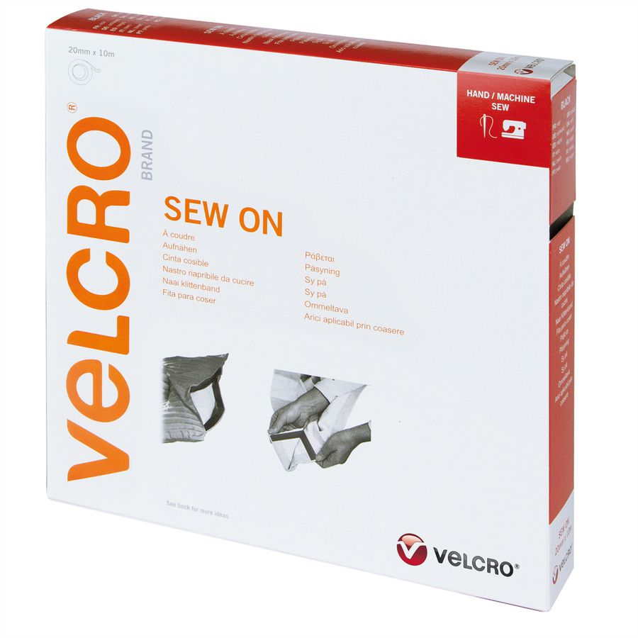 VELCRO® Klettband zum Aufnähen, Haken & Flausch 20mm x 10m Schwarz