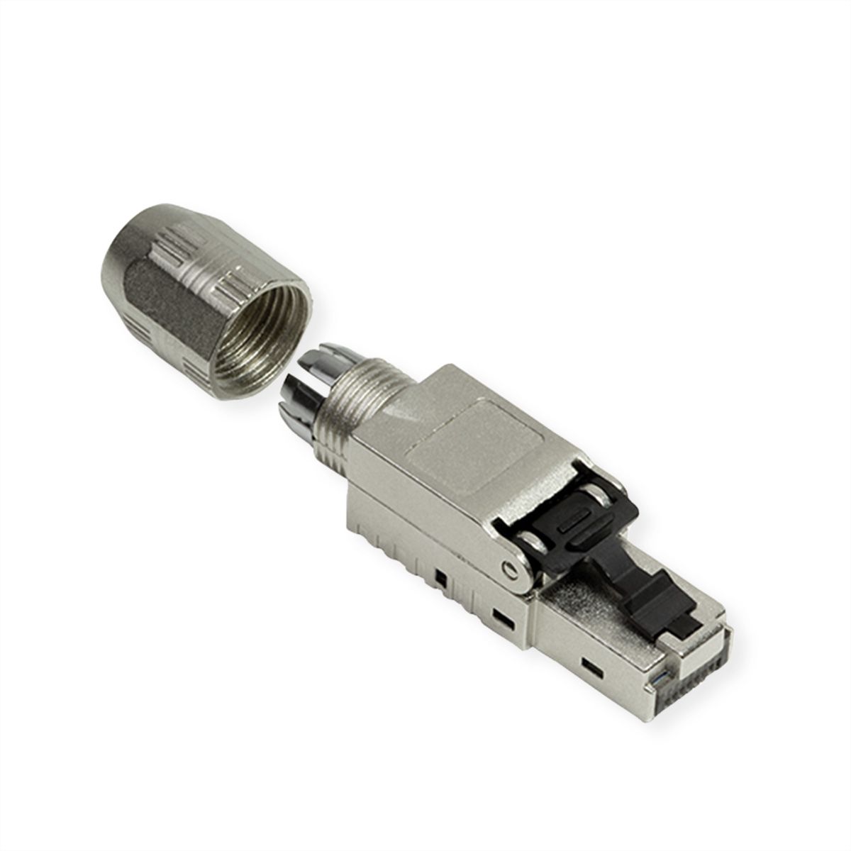 ROLINE feldkonfektionierbarer RJ-45 Stecker Cat.6A (Class EA), STP, silberfarben
