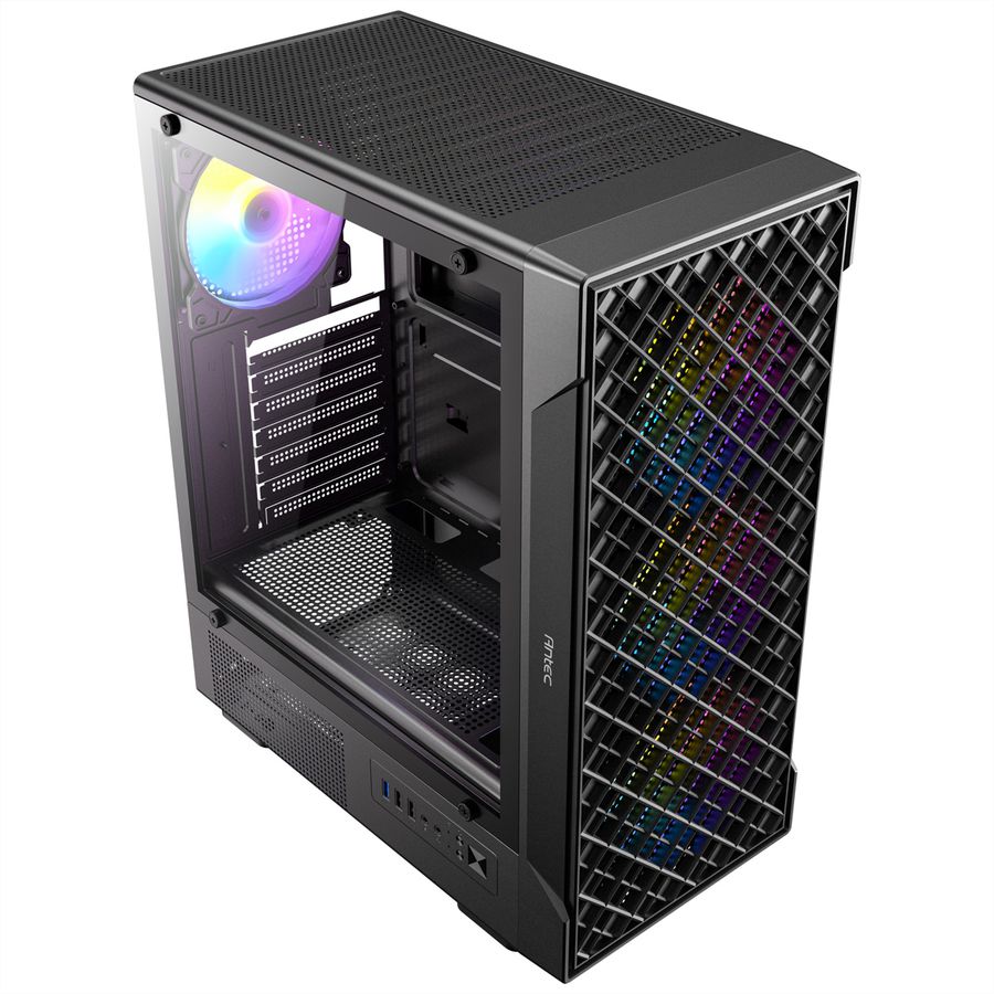ANTEC VX-320 ARGB ATX, Micro-ATX, ITX Mid Tower Gaming PC Gehäuse, schwarz