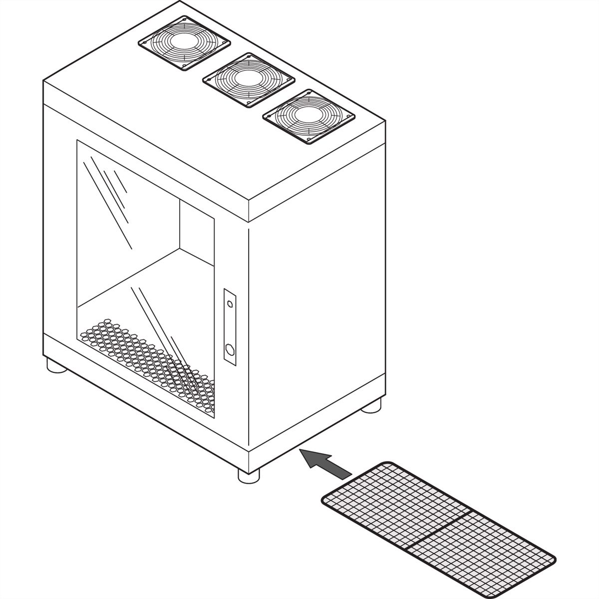SCHROFF Luftfilter für 19" Wandgehäuse - FILTERHALTER SATZ 500-600T
