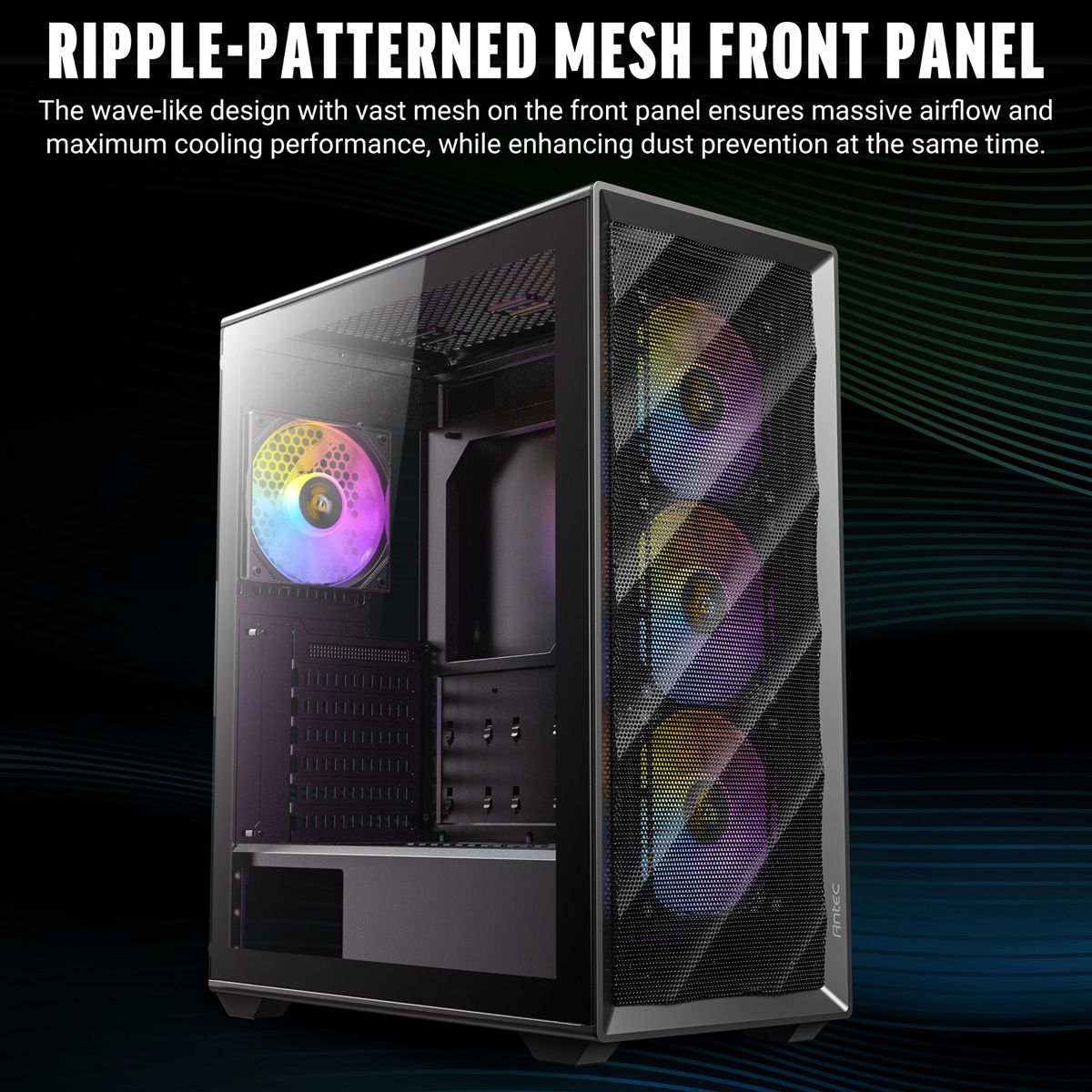 ANTEC AX85 ARGB PC Gehäuse Midi Tower Gaming ATX, schwarz