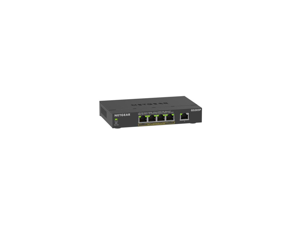 NETGEAR GS305Pv3 Unmanaged Gigabit Ethernet (10/100/1000) Power over Ethernet (PoE) Schwarz
